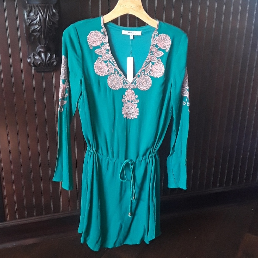 Teal embroidered dress (SOLD)